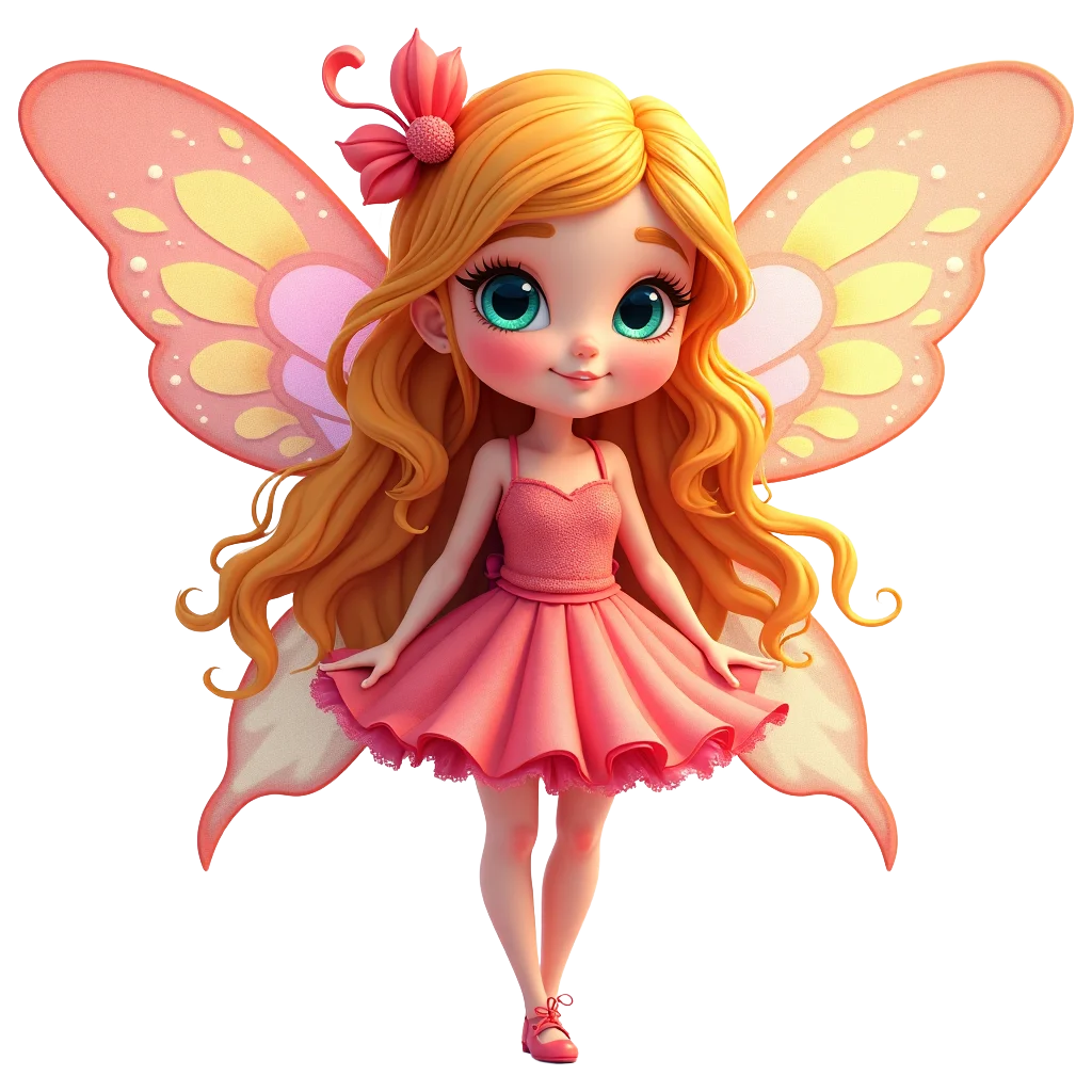 Enchanted Fairy in a Pink Dress